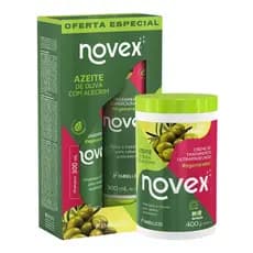 Kit Novex Azeite de Oliva e Alecrim Shampoo + Condicionador + Creme de Tratamento 400g Hidratação e Nutrição Capilar