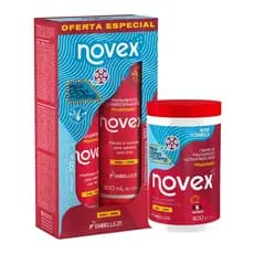 Kit Novex Meus Cachos de Cinema Shampoo + Condicionador + Creme de Tratamento 400g Hidratação e Definição