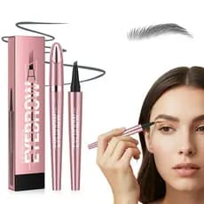 Lápis de Sobrancelha 3D com 4 Pontas, Caneta de Microblading para Mulheres, À Prova d'Água e de Longa Duração, Efeito de