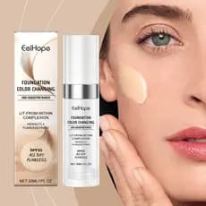 Base Líquida Mágica de Mudança de Cor 30ml, Controle de Oleosidade, Corretivo Facial, Maquiagem Líquida, Hidratante, Aju