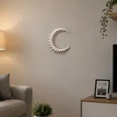 Escultura De Parede Lua Espinha Decoração Gótica Quarto Sala Quadro 3D Moldura Halloween Premium