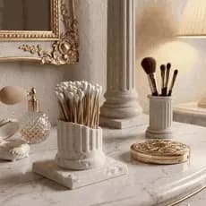 Porta Cotonetes Organizador Banheiro Coluna Grega Romana Decoração Criativa Minimalista Suporte Para Objetos