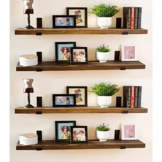 Prateleira Industrial Com Mão Francesa Invertida de Ferro Acompanha Kit Instalação Nicho, Decoração, Rustica, Casa
