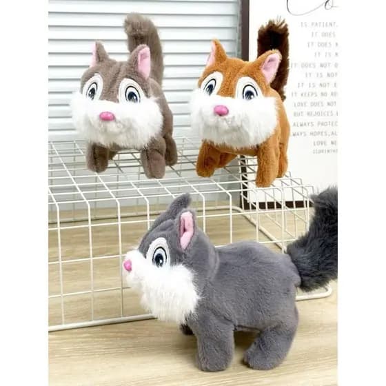 Raposa Pelúcia Que Anda e Emite Som Olhos Bordados Interativa  Brinquedo Infantil Pelúcia Macia Raposinha Fofinha