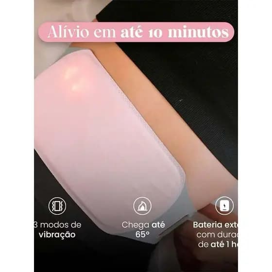 Massageadora para Cólica Menstrual Cinta Térmica Faixa Elétrica Tratamento Alívio p/ Dores Compressa Abdominal