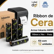 Kit 12 Ribbons Cera 110x74 Armor Inkanto AWR1 Impressora Zebra Argox Elgin Envios Ecommerce