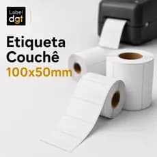 Etiqueta Couche 100x50mm sem Serrilha Branca Impressora Termica Zebra Argox Elgin Ribbon Ecommerce