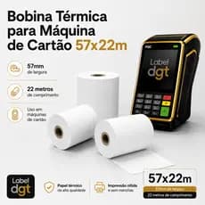 Bobina Termica 57mmx22m Comercio Industria Máquina Cartão Cupom Fiscal Papel Termico Branca