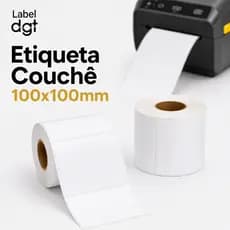 Etiqueta Couche 100x100mm sem Serrilha Branca Zebra Argox Elgin Ribbon Impressora Termica Ecommerce