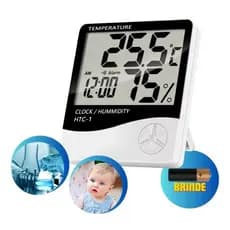 Termo Higrômetro Digital Relogio Temperatura Umidade Exbom original + Pilhas