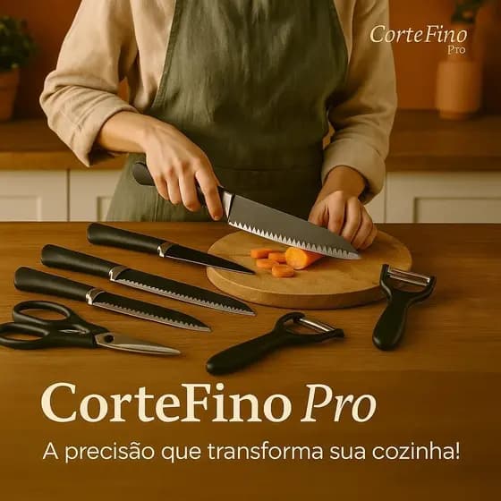 Conjunto de Facas Inox 6 Peças Cabo Ergonômico Cozinha