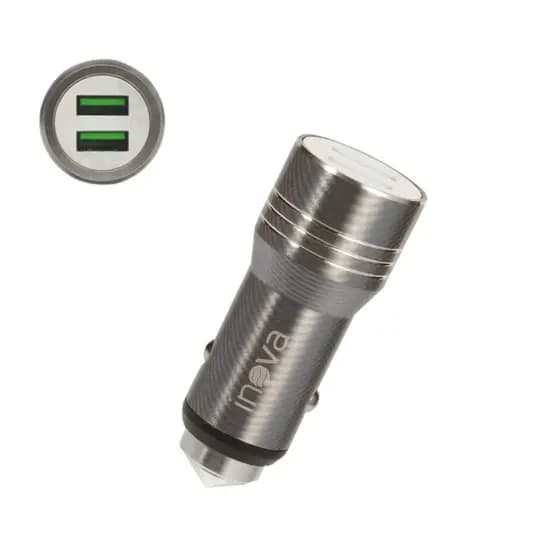 Carregador Veicular TURBO com 02 Portas USB 3.4A INOVA GL01