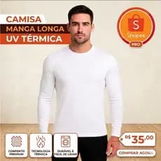 Camiseta Manga Longa UV  Básica Camiseta pesca Camiseta proteção UV