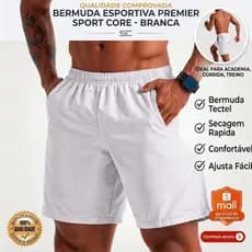 Shorts Tectel Branco simples Short praia