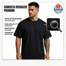 CAMISETA OVERSIZED MASCULINA BÁSICA 100% ALGODÃO