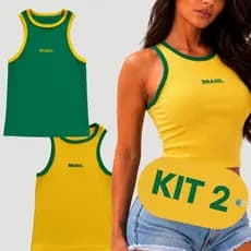 KIT 2 Regata Brasil Feminina Blusa Brasil Feminina Baby Look Brasil Feminina Blusa Copa Feminina 2026