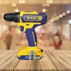 Furadeira Parafusadeira Kit 36v C/2 Bateria Litio e Bivolt Recarregável de Linha Profissional Wetoke