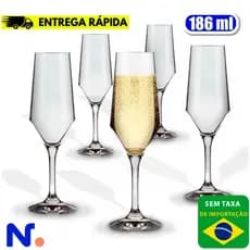 Kit 6 Taças de Champanhe Espumante 186ml Vidro Taça Buffet Nadir Figueiredo taça de vidro