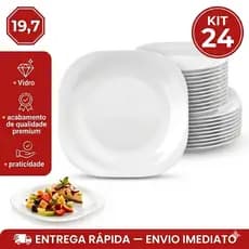 24 Pratos Sobremesa Plaza Nadir Opaline 19,7cm