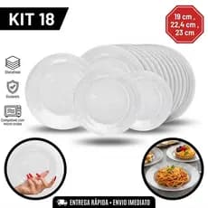 Kit 6 Pratos Fundos 6 Rasos 6 Sobremesa Acqua Duralex