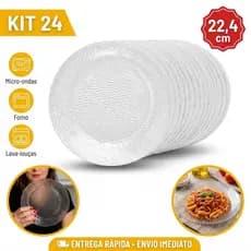 Kit 24 Prato Fundo Acqua Duralex 22,4cm