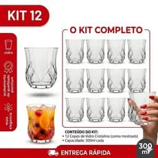 12 Copos P/ Whisky Opera Rocks 300ml Nadir Fig