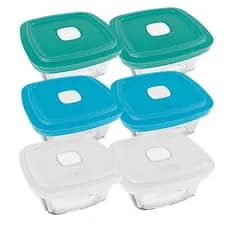 Jogo c/6 Potes Marinex Facilita Vap 1L Nadir Tigela c/tampa Sortida