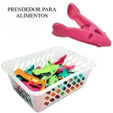 kit Cestinha Com Prendedor Plastico Para Alimento Saquinho Roupa Pacote Pregador