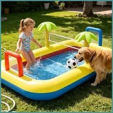 Piscina Infantil Inflável Engrossada Com Sprinkler Brinquedo De Jogo Aquático Para Quintal De Verão heqoibr