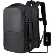 Mochila de Viagem Masculina para Negócios, 40L, Aprovada para Voo, Expansível, Resistente à Água, para Laptop de 16", co