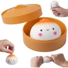 Bolas antiestresse macias em formato de dumpling, brinquedos macios em formato de dumpling para crianças, brinquedos sen