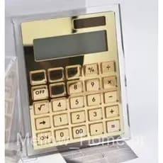 Calculadora Dourada Acrílica | Ferramenta De Mesa Financeira Para Escritório Escolar
