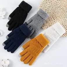 Luvas Femininas De 9 Cores Tela Sensível Ao Toque De Dedo Completo Mittens