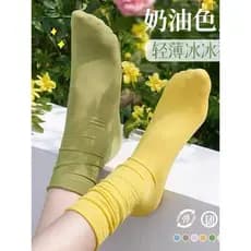 Gelo sentir respirável gelo meias verão estilo fino meados de tubo pilha meias femininas estilo japonês All-Match pilha