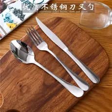 Conjunto de pires de placa de cerâmica ocidental de aço inoxidável grosso, faca de comida ocidental, garfo, colher, conj