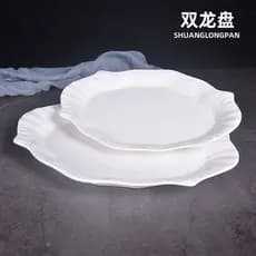 Hotel restaurante utensílios de mesa prato de jantar de cerâmica branca em formato especial prato retangular prato comer