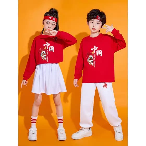 Crianças cheerleading traje estudantes da escola primária jogos abertura traje classe uniforme jardim de infância cheerl