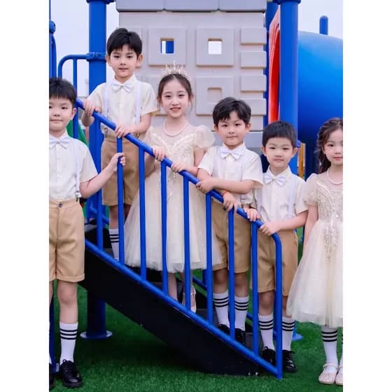 Roupas de formatura de jardim de infância Uniforme de jardim Uniforme de classe escolar Uniforme de formatura V