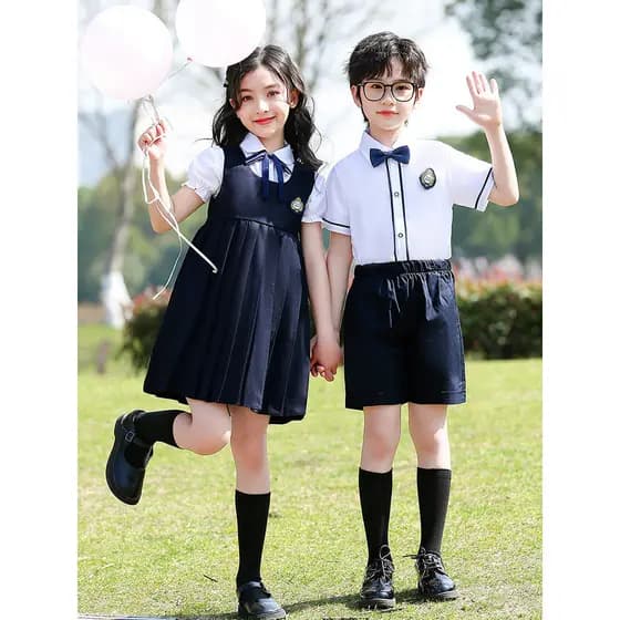 Crianças desempenho traje do jardim de infância cerimônia de formatura anfitrião cerimônia de formatura estilo Preppy me