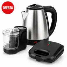 KIT COZINHA NOVA CHALEIRA 2L PROCESSADOR DE ALIMENTO E SANDUICHEIRA PRONTO A ENTREGA