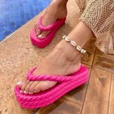 LANÇAMENTO!! CHINELO FEMININO  PLATAFORMA 3 TRANÇAS CONFORTÁVEL E ORTOPÉDICO