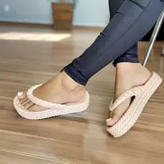 Chinelo Feminino Sandália Ortopédica Plataforma 3 Tiras Linha Confort Premium