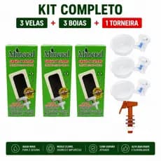 Kit Para Filtro de Barro 3 Velas Carvão Ativado + 3 Boias + 1 Torneira