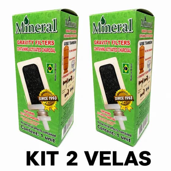Kit 2 Velas Para Filtro De Barro Com Carvão Ativado Mineral