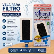 Vela Para Filtro Mineral Tripla Ação com Prata Esterilizante