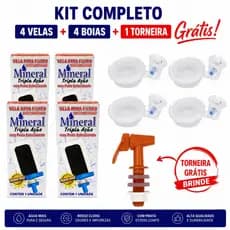 Kit Filtro de Barro 4 Velas Tripla Ação + 4 Boias + Torneira Grátis