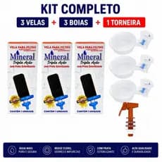 Kit Para Filtro de Barro 3 Velas Tripla Ação + 3 Boias + 1 Torneira