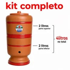 Filtro de Barro 2 Litros + 2 Litros Kit Completo 1 Vela + 1 Boia + 1 Torneira