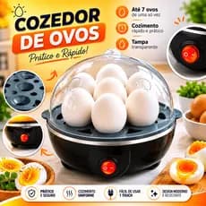 Cozedor De Ovos Elétrico 7 ovos Portátil Cozinha A Vapor 220v Preto Máquina De Cozinhar ovo