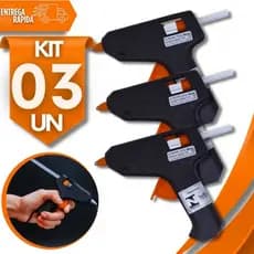 Conjunto de Pistola Bivolt Cola Quente Profissional Artesanato Escolar Escritório Com Bastão Multiuso Utensílios